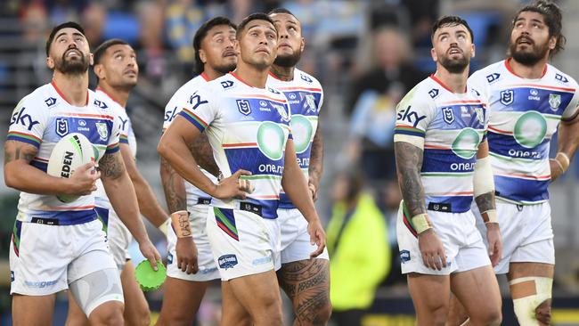 The Warriors spent most of the day in the in-goal watching the Titans attempt conversions last weekend. NRL Imagery