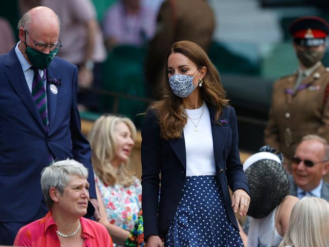 Catherine, Duchess of Cambridge, in the royal box at Wimbledon. Picture: AFP