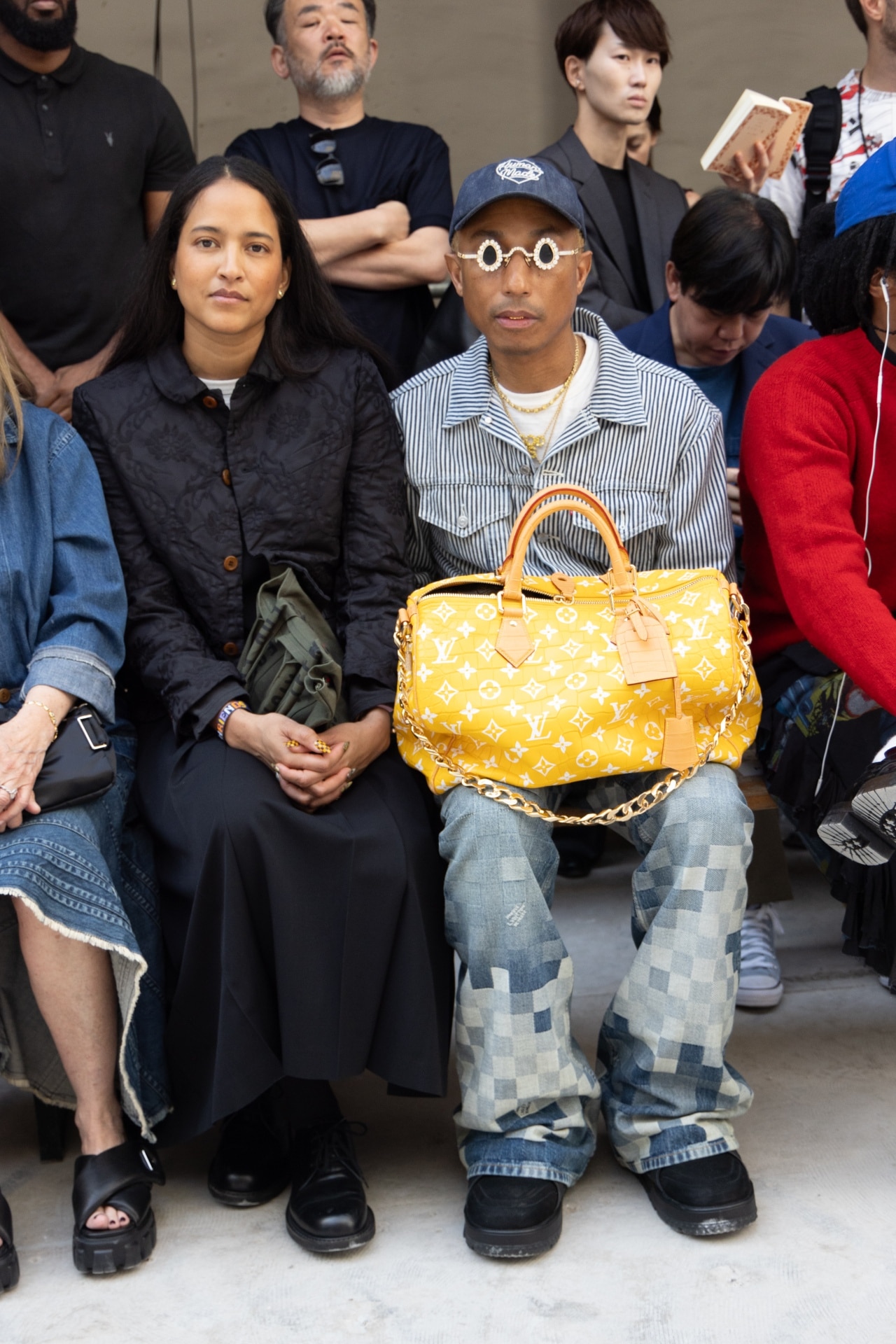 Pharrell Williams takes a victory lap at the Loewe show in Paris