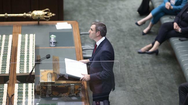 BUDGET 2022 Australian Treasurer Jim Chalmers 2022 Federal Budget speech in the House of Representatives in Parliament House in Canberra. Picture: NCA NewsWire / Gary Ramage