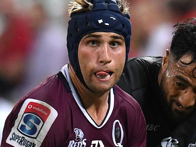 Hamish Stewart of the Reds is seen during the Round 12 Super Rugby match between the Queensland Reds and the Sunwolves at Suncorp Stadium in Brisbane, Friday, May 3, 2019. (AAP Image/Dan Peled) NO ARCHIVING