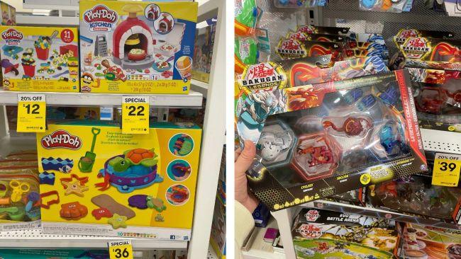 Play-doh and Bakugan are popular picks for the kids - or even for upcoming birthday presents. Image: Kidspot