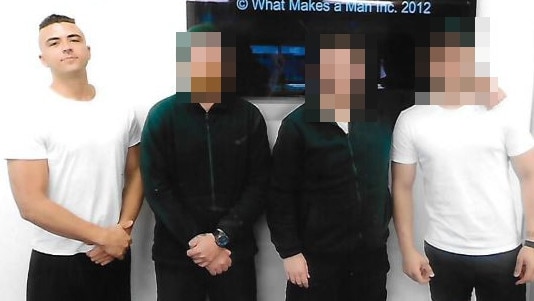 Zac Jones with inmates at Fulham Correctional Centre in Gippsland.