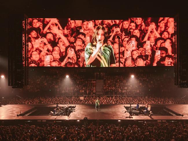 Billie Eilish performing at Brisbane Entertainment Centre, 18 February 2025. Photo: Henry Wu.