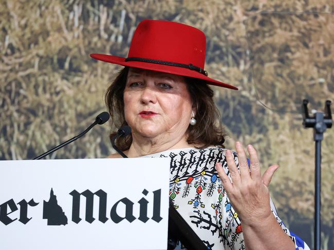 Keynote Address Gina Rinehart Executive Chair, Hancock Prospecting Group, The Courier-Mail Bush Summit, Rockhampton. Picture; Liam Kidston