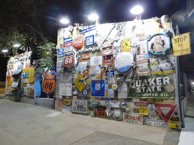 Signs cover the wall of a diner in Albuquerque, New Mexico, USA. Picture: Nathan Vass for News Corp Australia