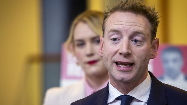 Opposition Leader David Speirs and health spokeswoman Ashton Hurn at a Parliament House in 2022. Picture: NCA NewsWire/Emma Brasier