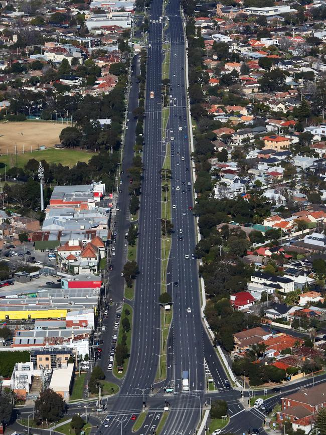 The empty streets of Melbourne. Picture: Aaron Francis