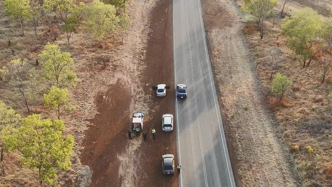 NT Police arresting a Western Australian man for allegedly breaching coronavirus rules. Picture: NT PFES.