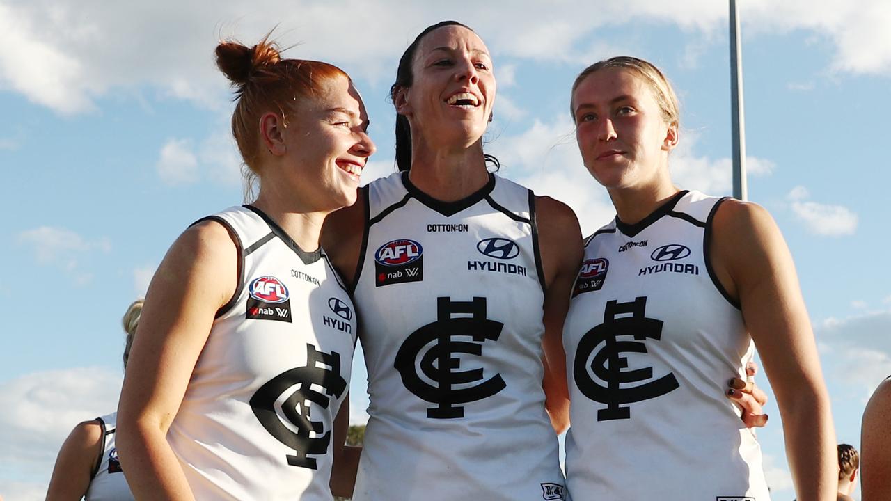 The Blues were all smiles after their win over the Giants. Picture: Mark Metcalfe/Getty Images