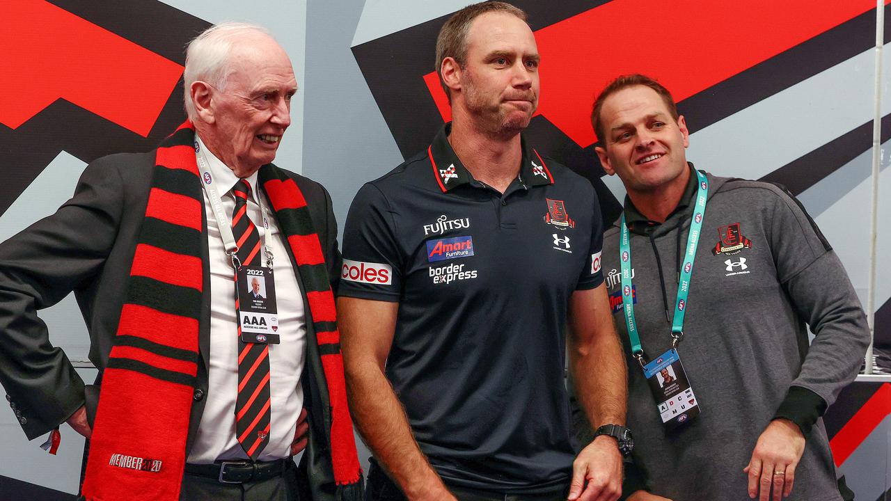 Paul Brasher (right) could depart Essendon today. Picture: Michael Klein