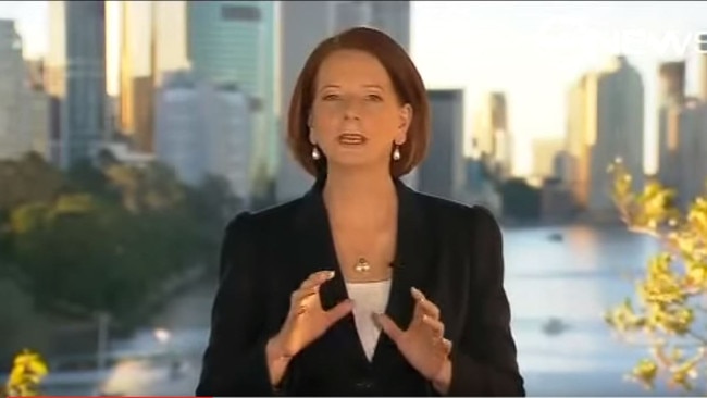 Then PM Julia Gillard in 2010 when she famously stated that there ‘will be no carbon tax’