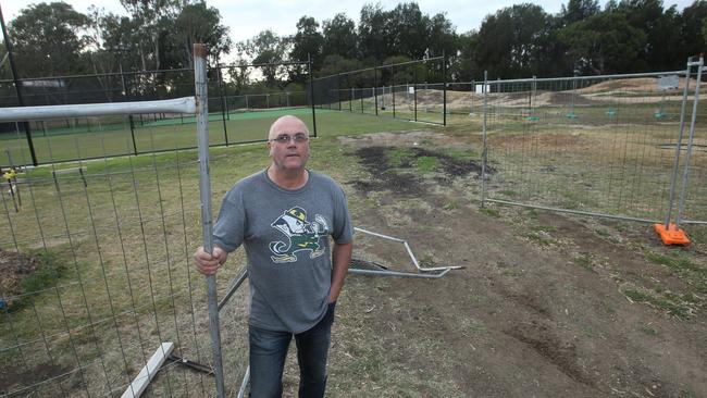 Marshall Cricket Club former president Russell Menzies said vandals drove through temporary fencing at the club's nets. Picture: Alan Barber