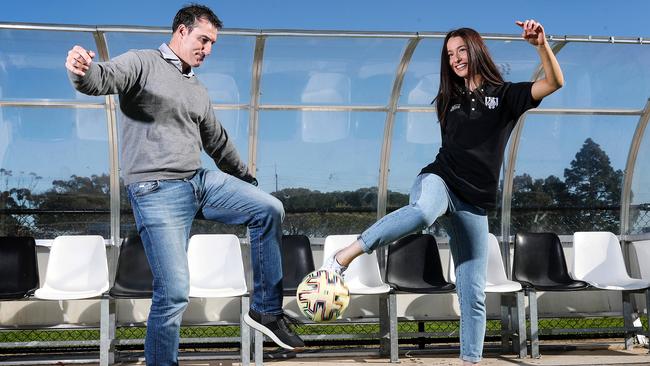 SOCCER - Thursday, 16 July, 2020 - Mikayla Vidmar, daughter of ex-Australian soccer player and coach Tony Vidmar, is playing for Adelaide city in the WNPL. Picture: Sarah Reed