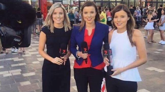 <span id="U621750803903BF" style="letter-spacing:0.014em;">LAWSUIT: Former Seven reporter Amy Taeuber (centre) with sisters Sophie, left, and Kate. </span>                        <b>Picture: Facebook</b>