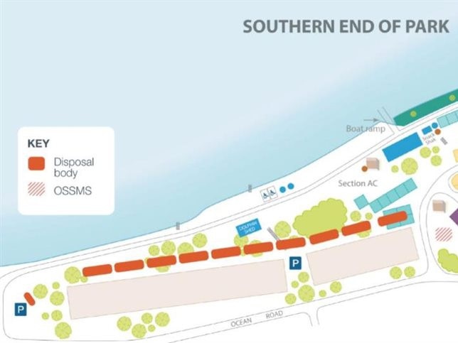 A map of the proposed sewage system upgrade Brooms Head Holiday Park.