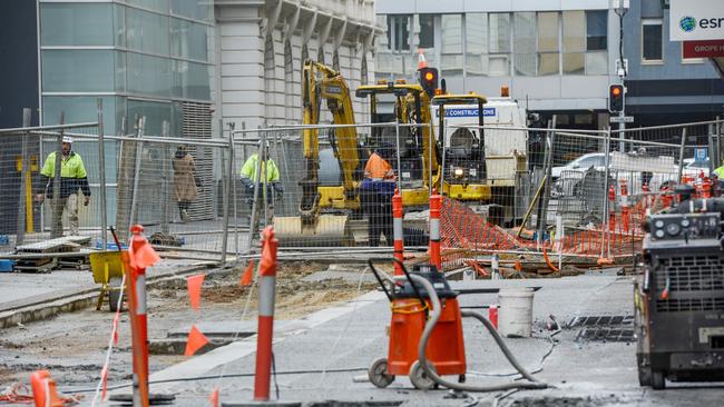 Construction works along Bentham St. Picture: Brenton Edwards