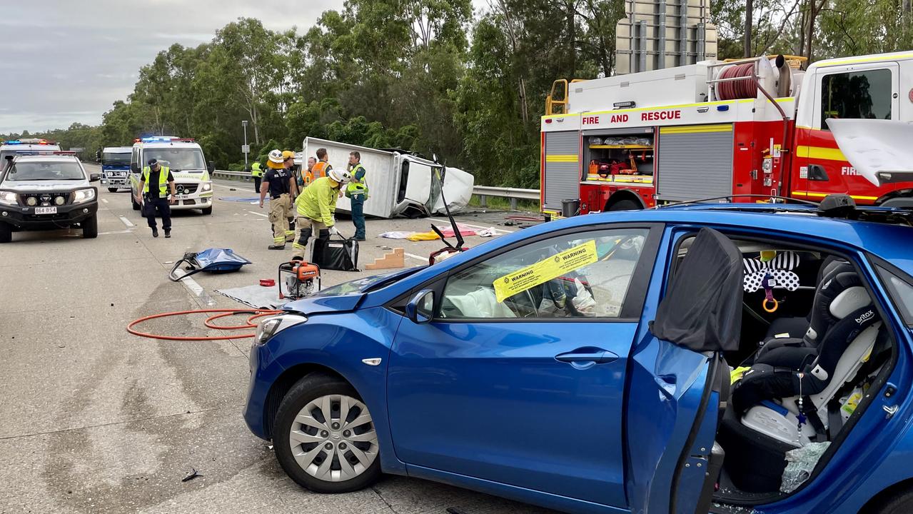 Seven people are being treated for their injuries. Picture: QAS