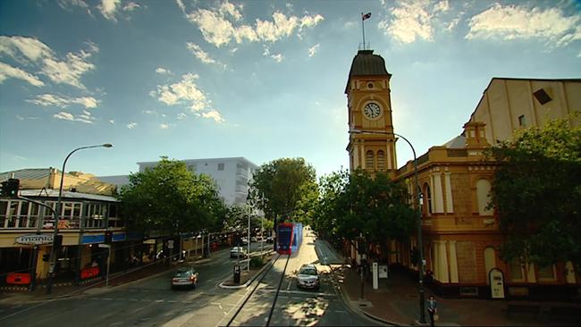 A previous artist impression of trams along The Parade, Norwood.