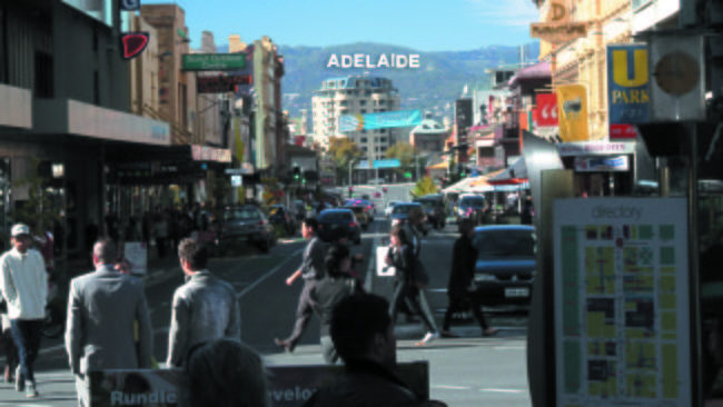 The proposed Hollywood-style sign as it could look from the city.