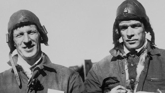 CopyPic/Robertson of (L-R) Charles Kingsford-Smith and co-pilot Charles Ulm. headshot aviator