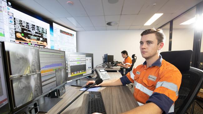 Moranbah North mine's remote operations centre. Picture: Nat Dixon