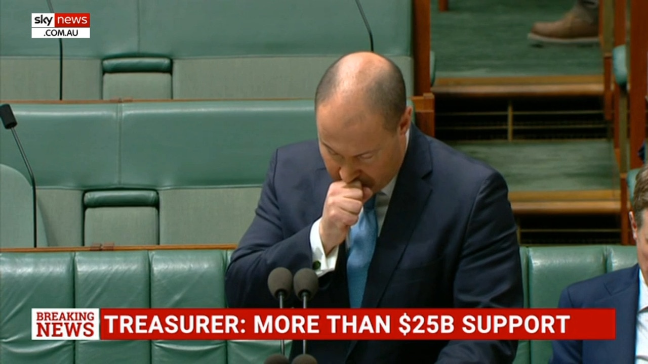 Treasurer has violent coughing fit during coronavirus update