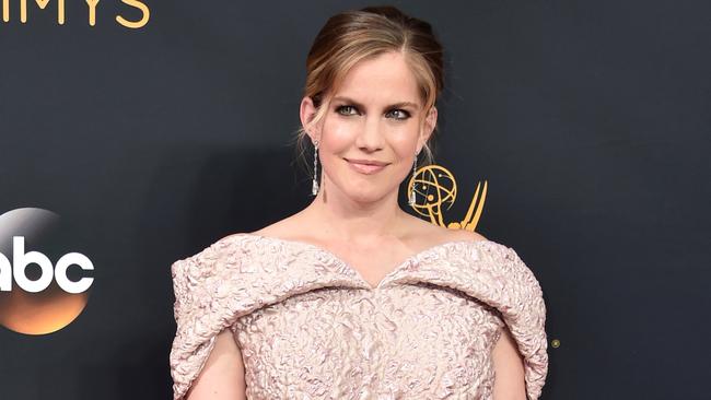 Anna Chlumsky has turned heads in a cape-style dress at the Emmys, with some viewers labelling it ‘unflattering’. Picture: Getty Images