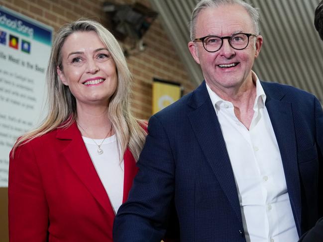 SYDNEY, AUSTRALIA - MAY 03: Australian Prime Minister Anthony Albanese casts his ballot at Marrickville West Public School alongside his fiancÃÂ©e, Jodie Haydon, and his son, Nathan, on May 03, 2025 in Sydney, Australia. Australians will vote on Saturday in a federal election that will decide the next government and shape the nation's direction on key issues like housing, cost of living, energy and healthcare. The election comes when international relations are fraught and will be watched closely globally. (Photo by Asanka Ratnayake/Getty Images)