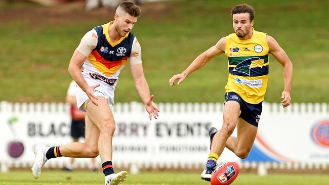 Bryce Gibbs in action against the Eagles in the SANFL. Picture: Tom Huntley