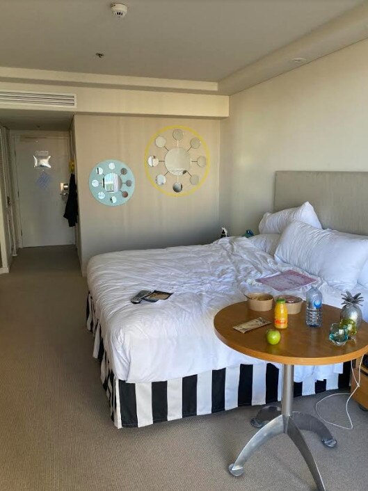 Inside Gold Coast quarantine hotel at Surfers Paradise. Photo: Belinda Gavin