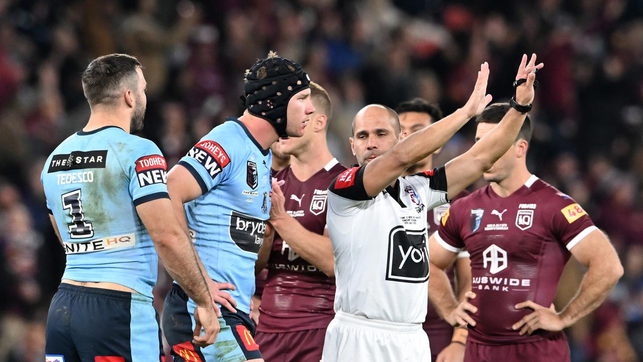 Klein refereed all three Origin matches. Photo by Bradley Kanaris/Getty Images