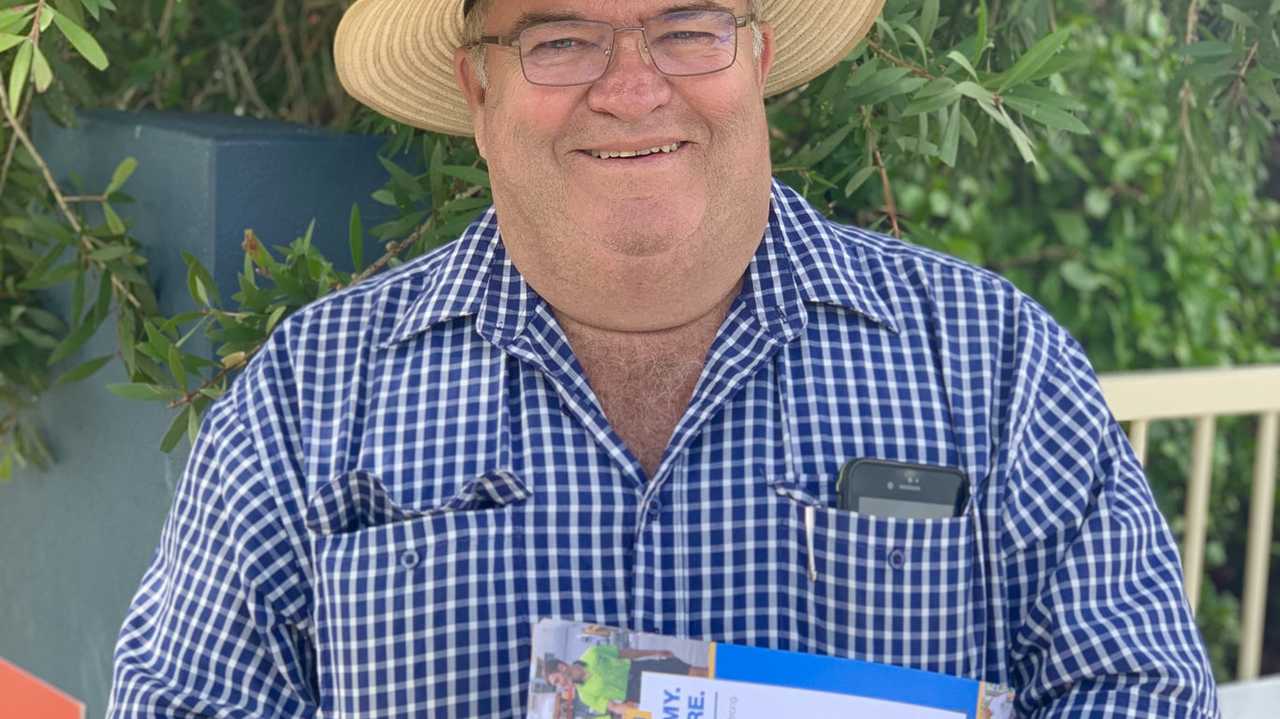 Stephen Fordyce, lives exactly half way between Marian and Mirani, was handing out how to vote cards at polling booths in the Pioneer Valley. Picture: Rainee Shepperson