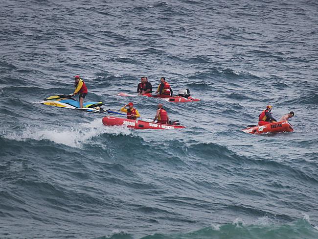 The search continued yesterday for the missing teenager who was swept away after a late night dip. Picture: Daniel Aarons