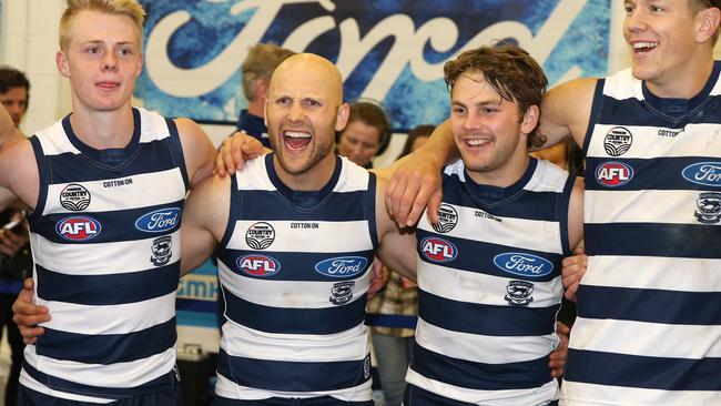 Gary Ablett loves the Geelong song. Picture: Michael Klein