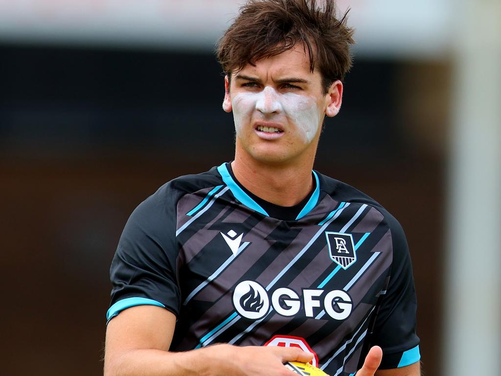 Connor Rozee looks ready to explode. Picture: James Worsfold/AFL Photos via Getty Images