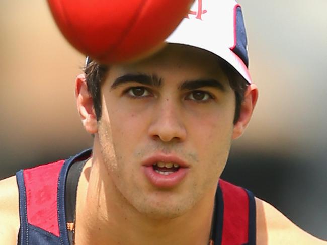 MELBOURNE, AUSTRALIA - NOVEMBER 09: Christian Petracca of the Demons marks during a Melbourne Demons AFL pre-season training session at Gosch's Paddock on November 9, 2015 in Melbourne, Australia. (Photo by Quinn Rooney/Getty Images)