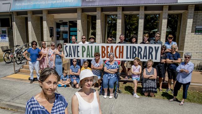 Megan Buckley, Trish Pilarksi and Palm Beach residents fighting to save the library. Picture: Jerad Williams