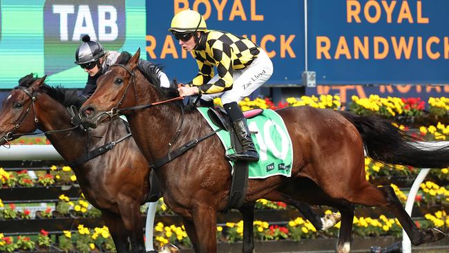 SYDNEY, AUSTRALIA - JULY 06: Zac Lloyd riding  Clear Thinking  wins Race 4 TAB Highway Handicap during Sydney Racing at Royal Randwick Racecourse on July 06, 2024 in Sydney, Australia. (Photo by Jeremy Ng/Getty Images)