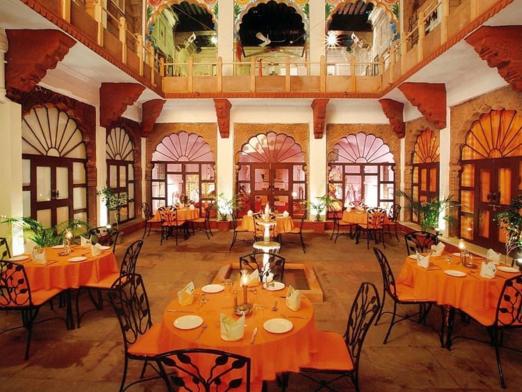 The restaurant at Pal Haveli hotel, Jodphur, India.