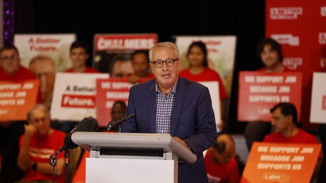 Pictured during the Labor Party campaign launch for the seat of Rankin in QLD is Former Labor Party Treasurer Wayne Swan speaking in support of Shadow Treasurer Jim Chalmers MP, at the Diggers Service Club in Logan QLD. Picture: Tim Hunter.