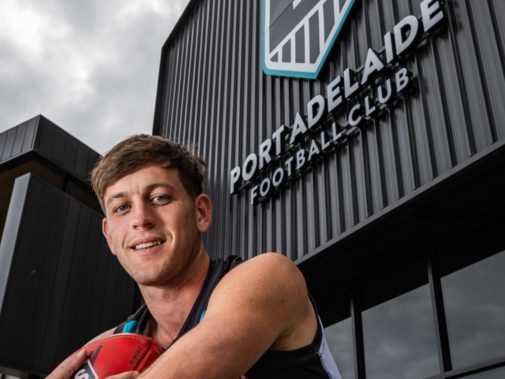 Zak Butters at Alberton Oval ahead of his 100th game on Friday night. Picture: Tom Huntley