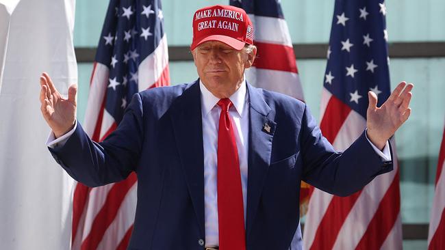 Republican presidential candidate and former President Donald Trump arrives for a rally in Wisconsin this week. Picture: Getty Images