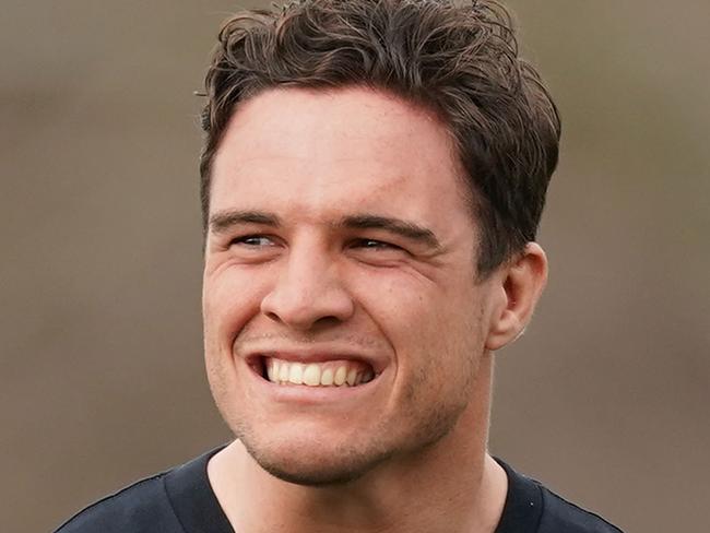 Brodie Croft looks on during a Melbourne Storm training session at Gosch's Paddock in Melbourne, Tuesday, September 10, 2019. (AAP Image/Scott Barbour) NO ARCHIVING