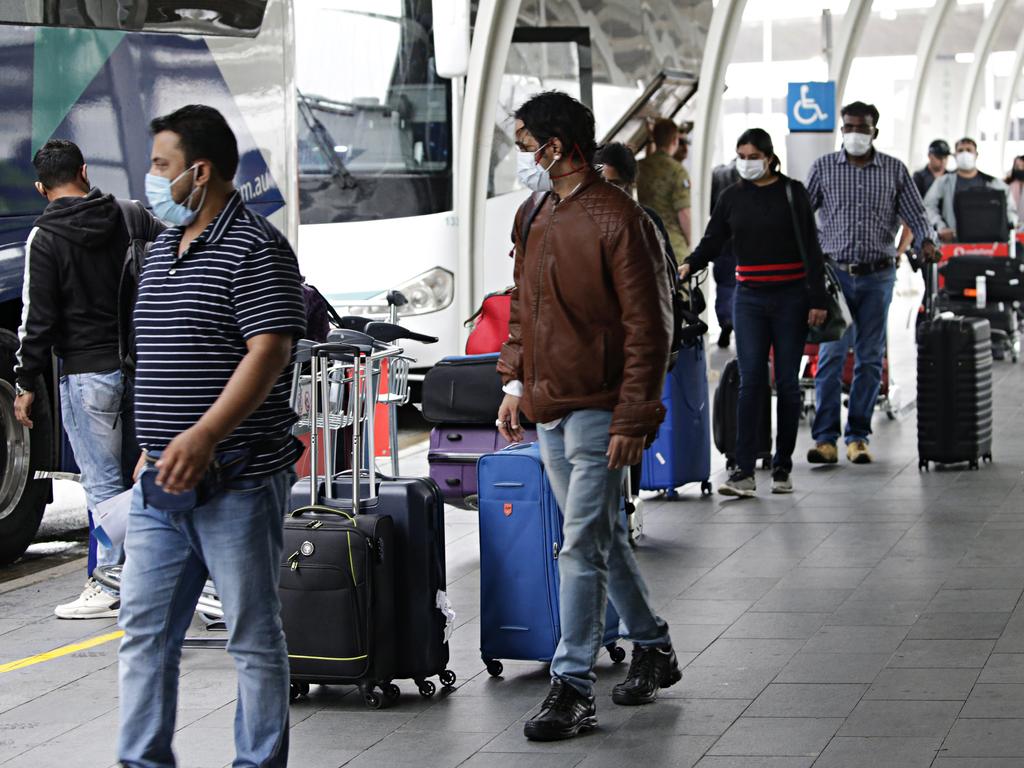 People arriving at Sydney Airport’s international terminal in September. Picture: Adam Yip