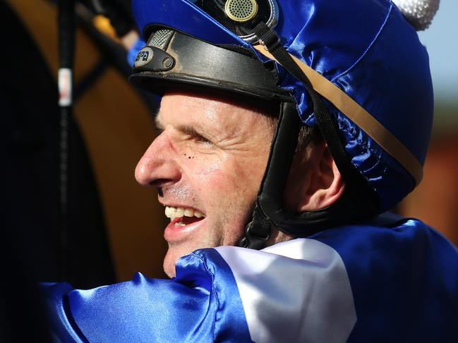 Larry Cassidy after winning Race 5 on "Winx" at the Caloundra Cup Day at Corbould Park Racecourse. Pics Tara Croser.