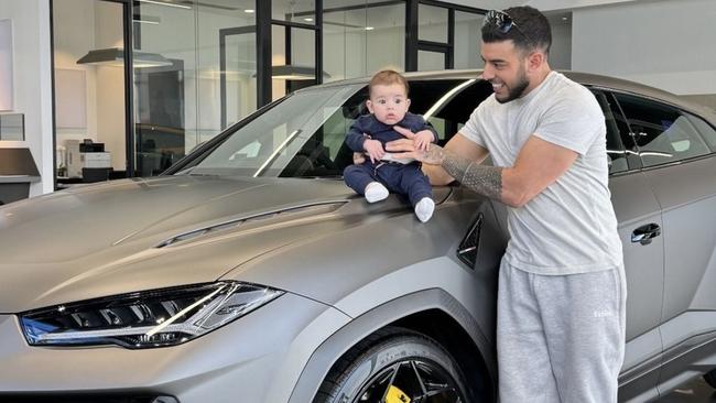 Adrian Portelli with his five month-old son. Picture: Instagram