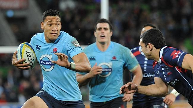 Super Rugby, Rebels v Waratahs at AAMI Park Melbourne. Waratahs Israel Folau. Picture: Andrew Henshaw