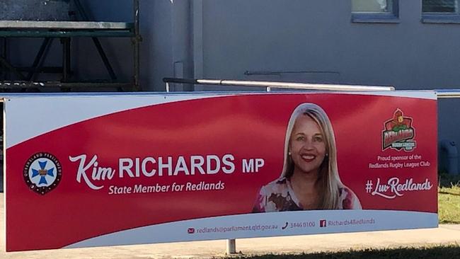 A Kim Richards sign at the Pinklands playing fields.