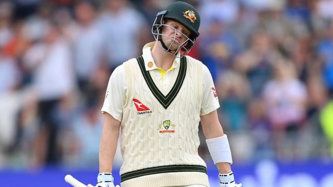 Steve Smith gave away his wicket on day two. Picture: Getty Images